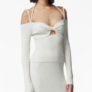 Altuzarra Odin cut-out ribbed-knit sweater in White Size Small Originally $870